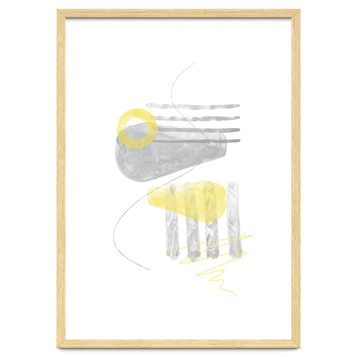 Watercolor Shapes No. 3 | Illuminating Yellow & Ultimate Grey