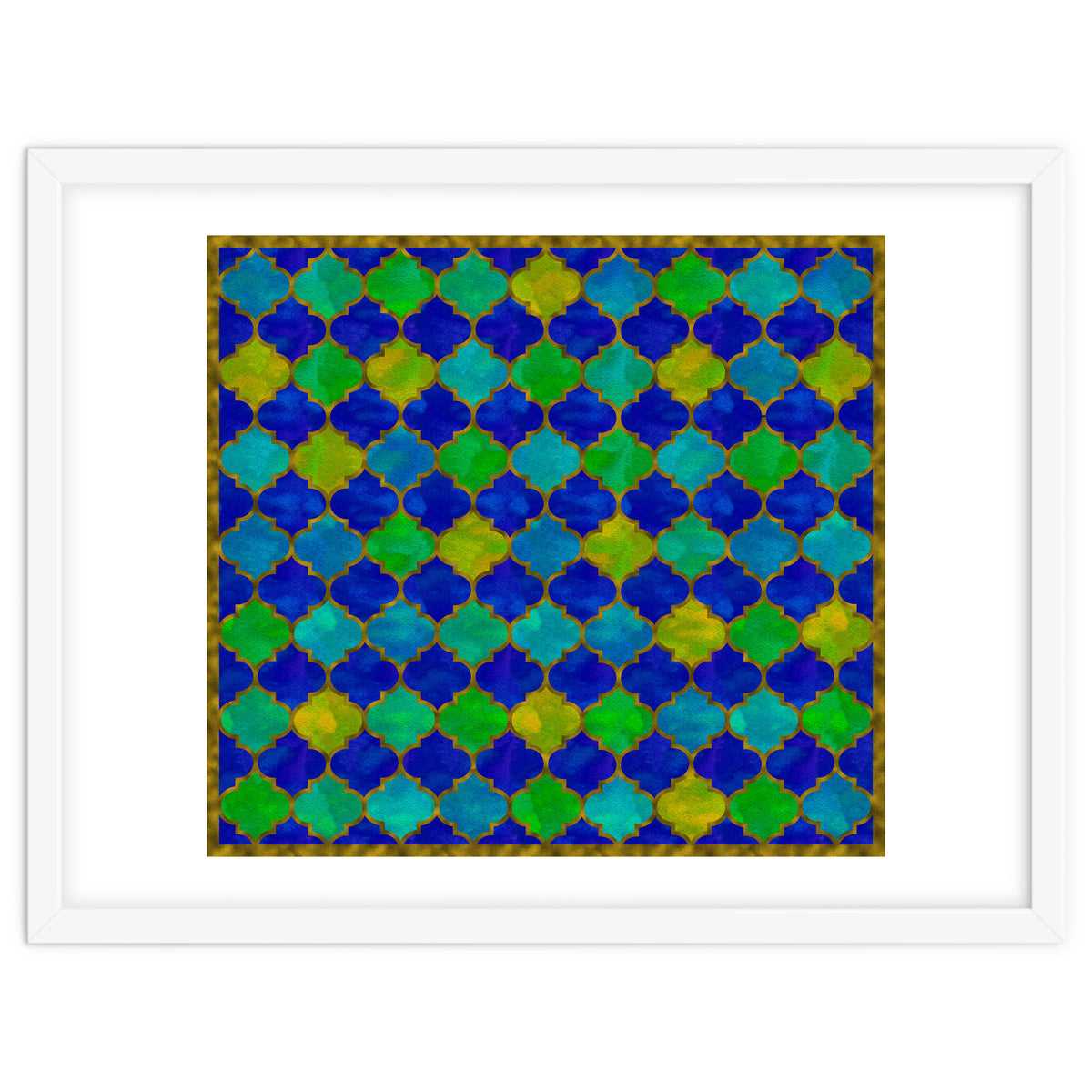 Ocean Breeze - Watercolor Moroccan Lattice
