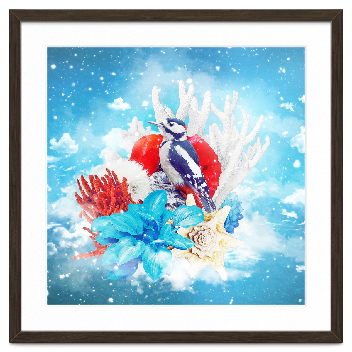 Floral Woodpecker In Winter