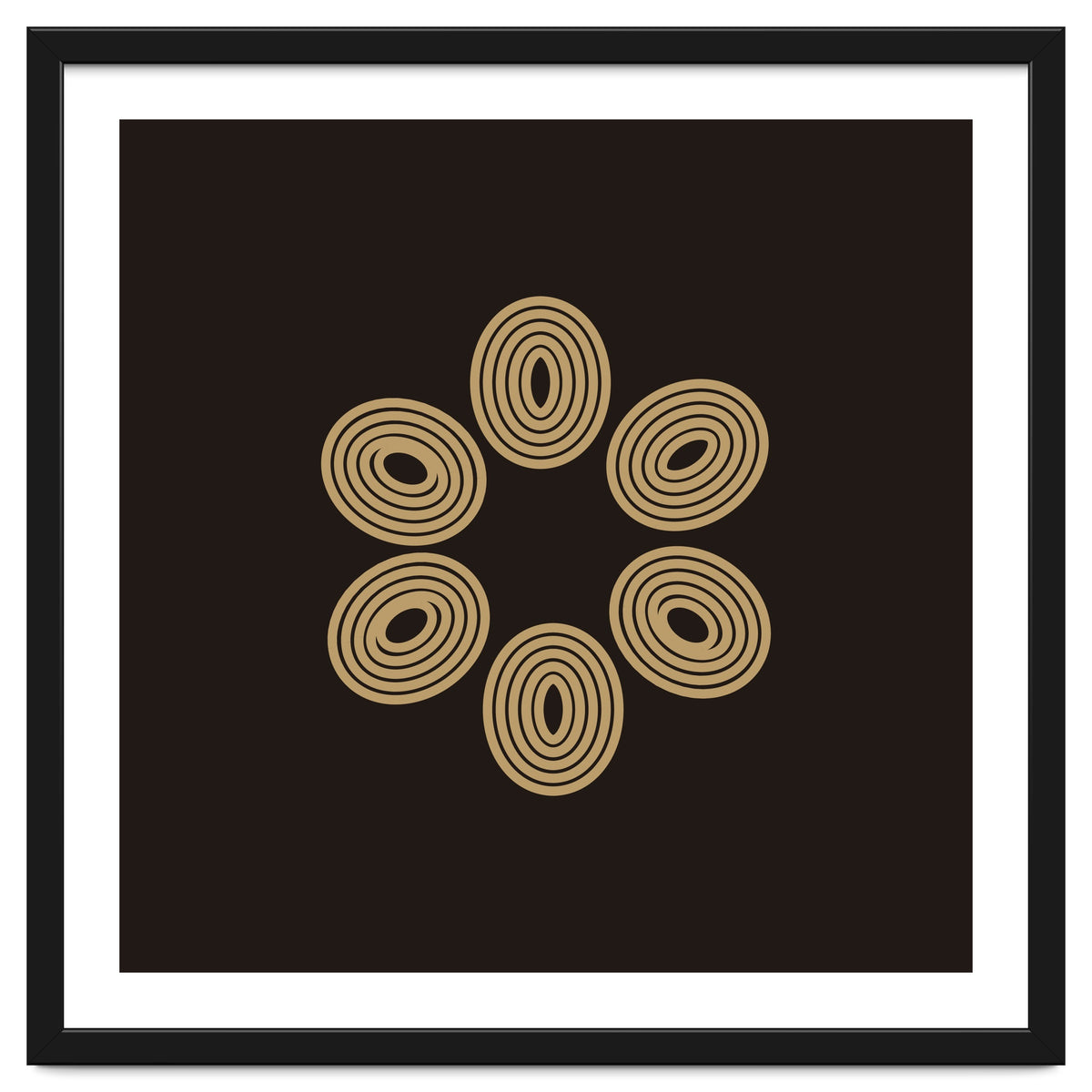 Golden floral lines | abstract minimal