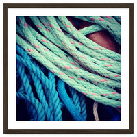 fishing ropes: blue and green