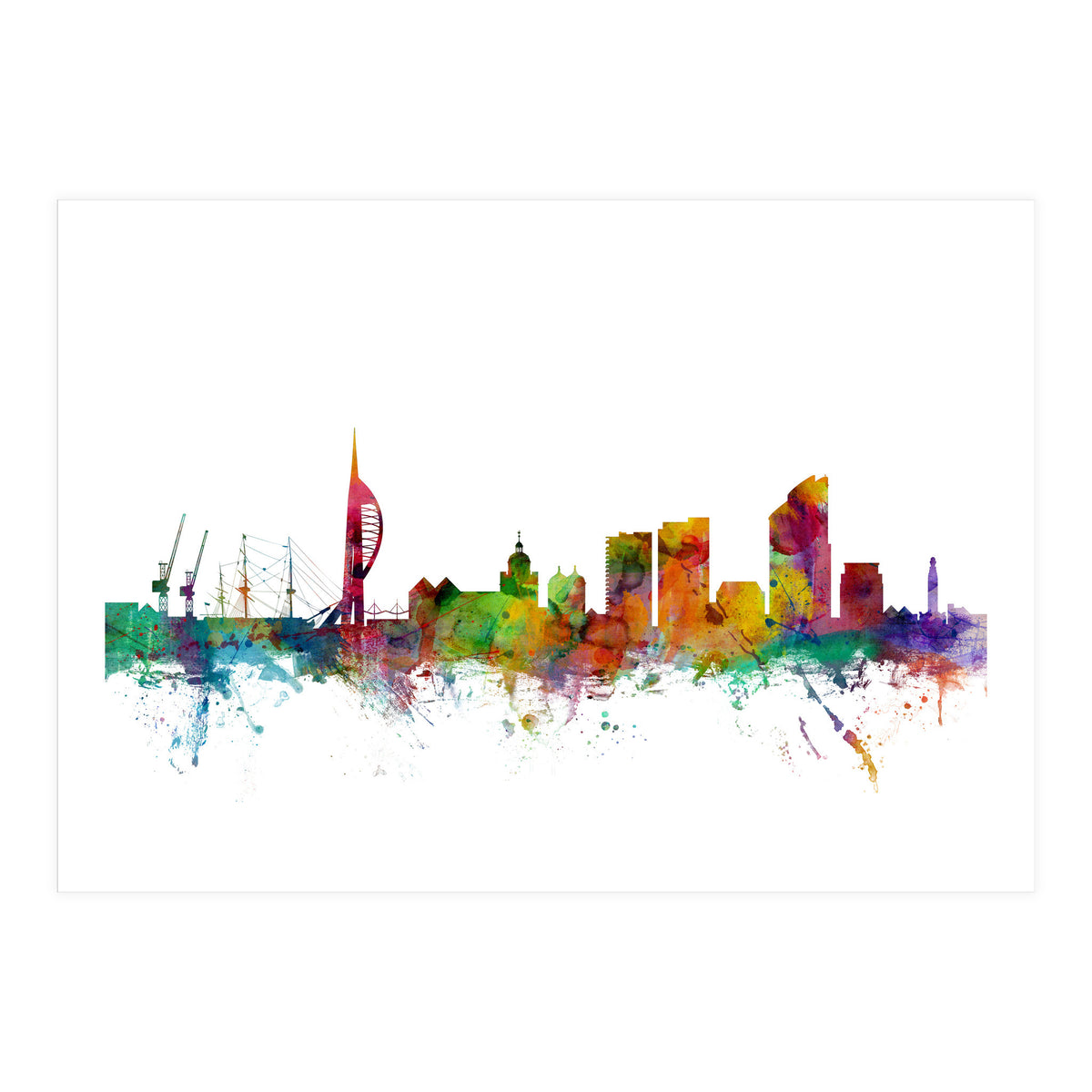 Portsmouth England Skyline (Print Only)
