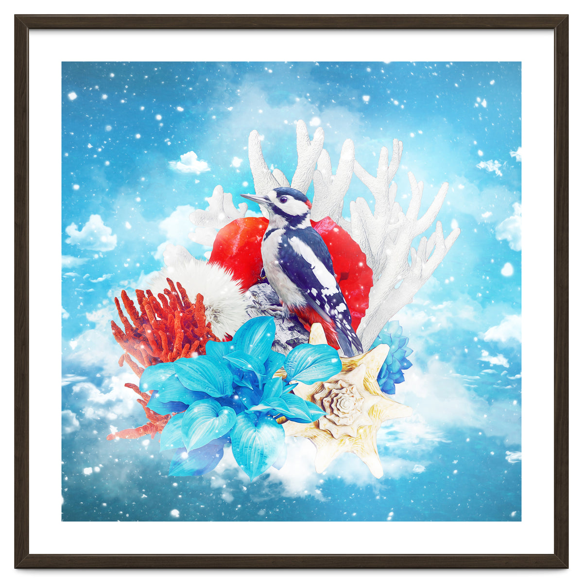 Floral Woodpecker In Winter