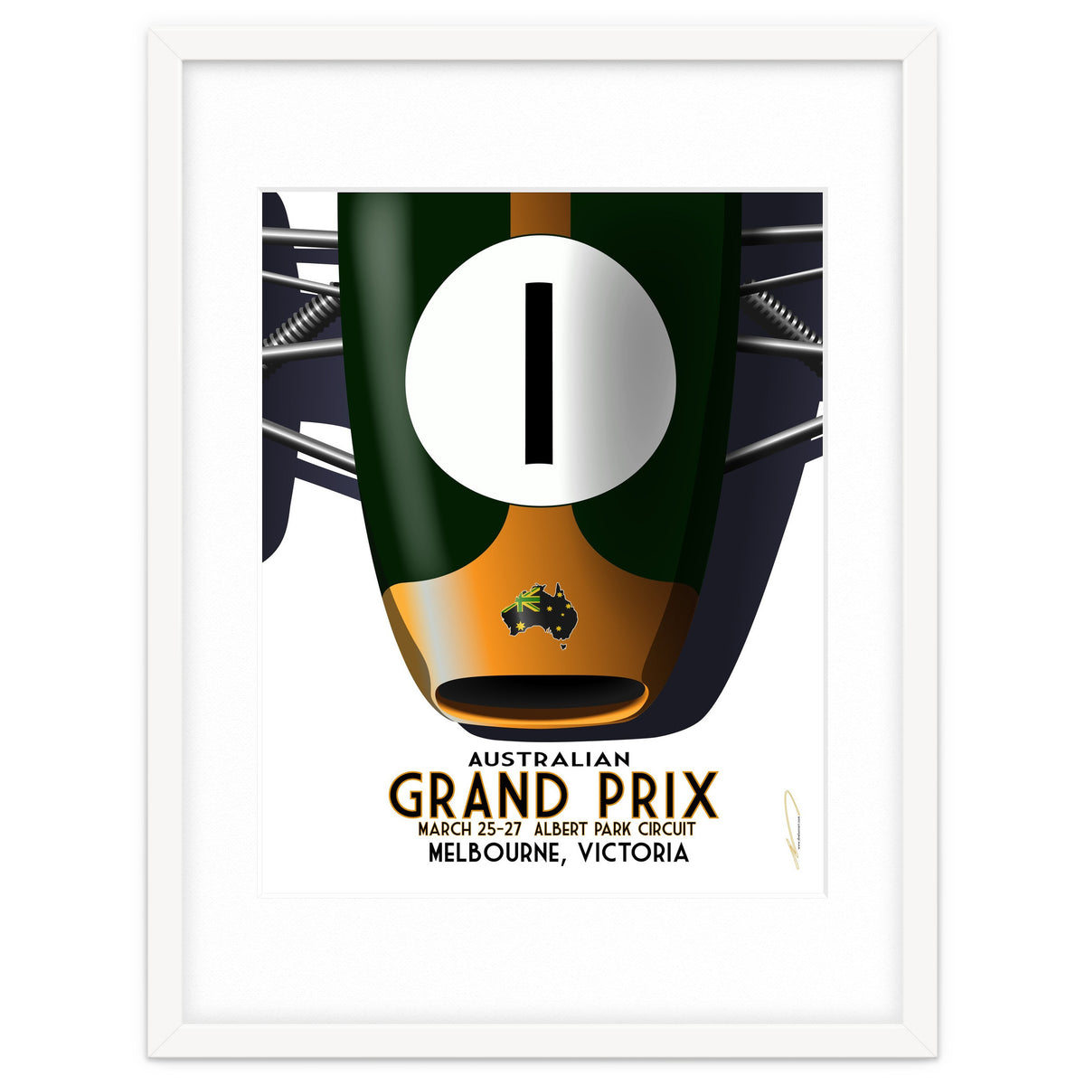 Australian Grand Prix Art Deco poster