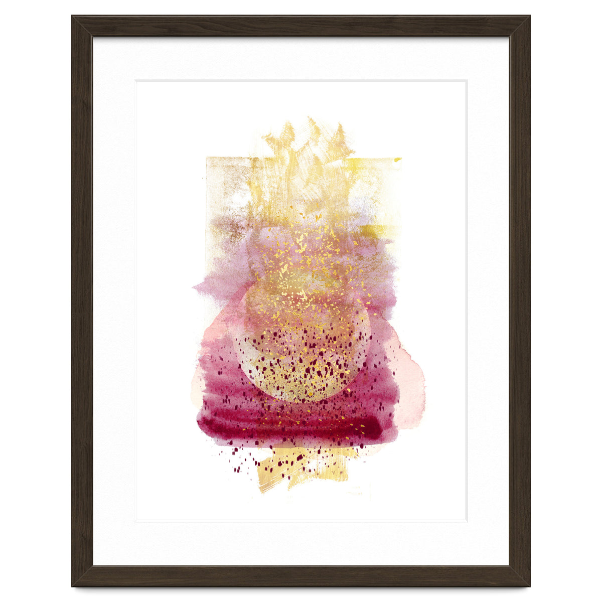 Abstract watercolour summer moon