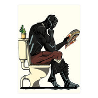 Black Panther on the Toilet, funny bathroom humour (Print Only)