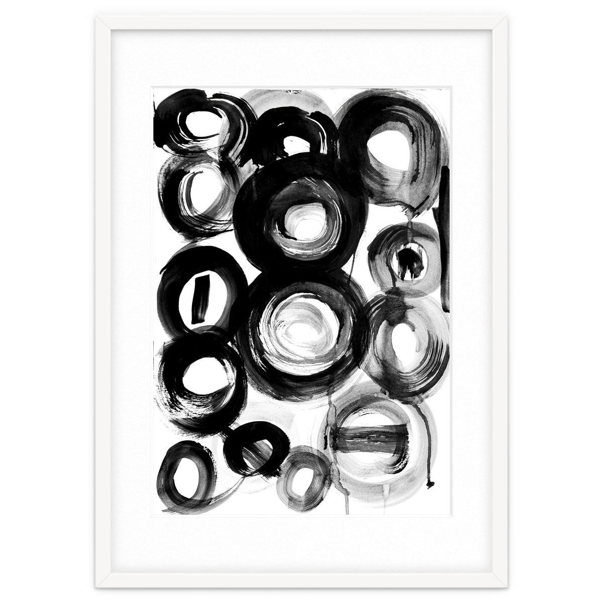 Black and White Ink Circles