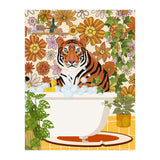 Tiger Bathing in Groovy Bathroom (Print Only) thumbnail
