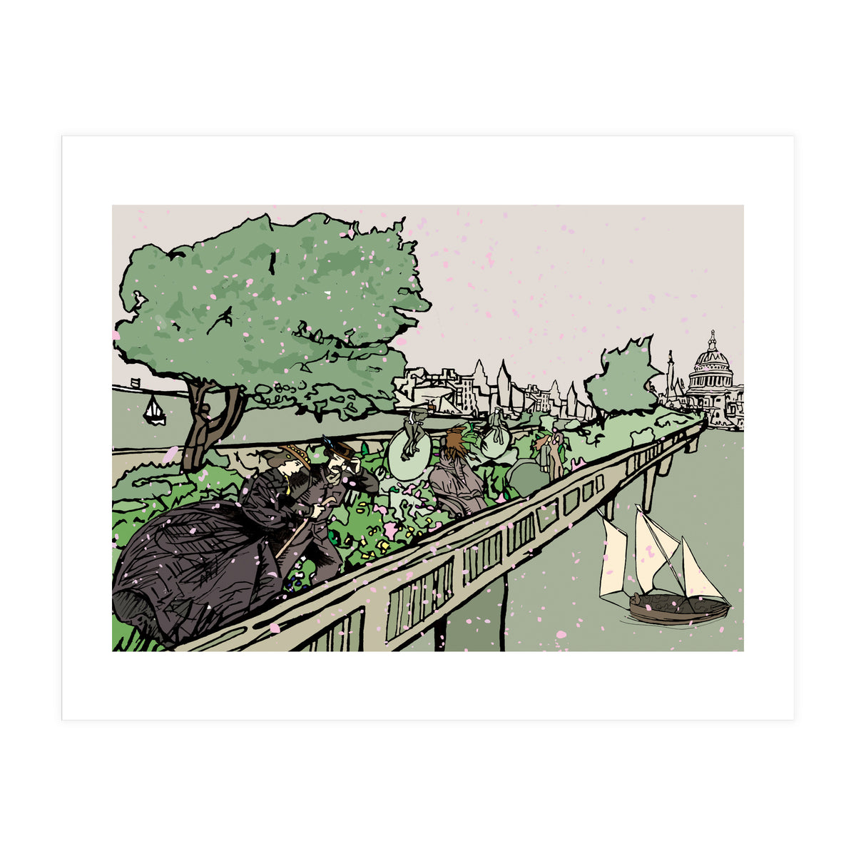 A Windy Day On The Garden Bridge (Print Only)