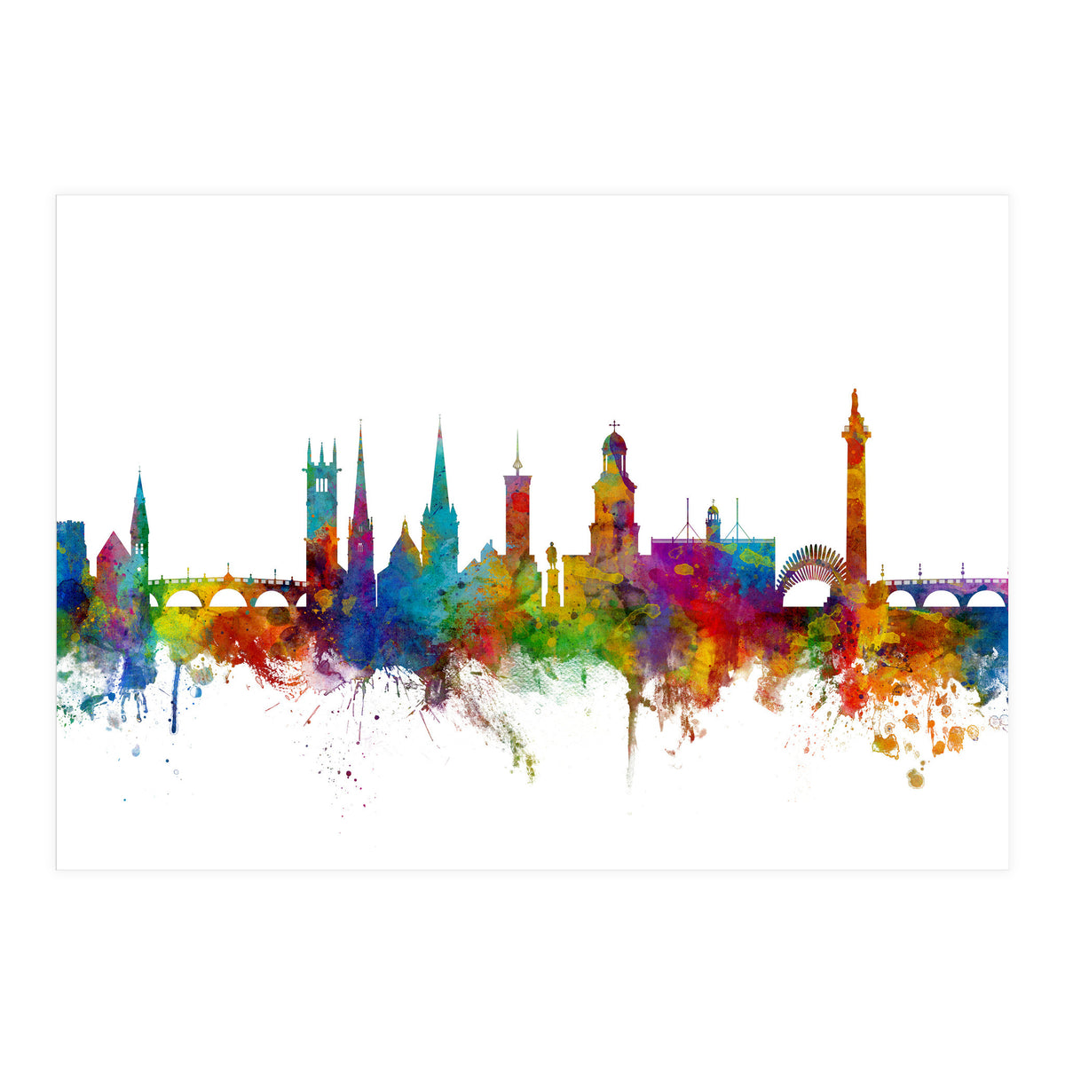 Shrewsbury England Skyline (Print Only)