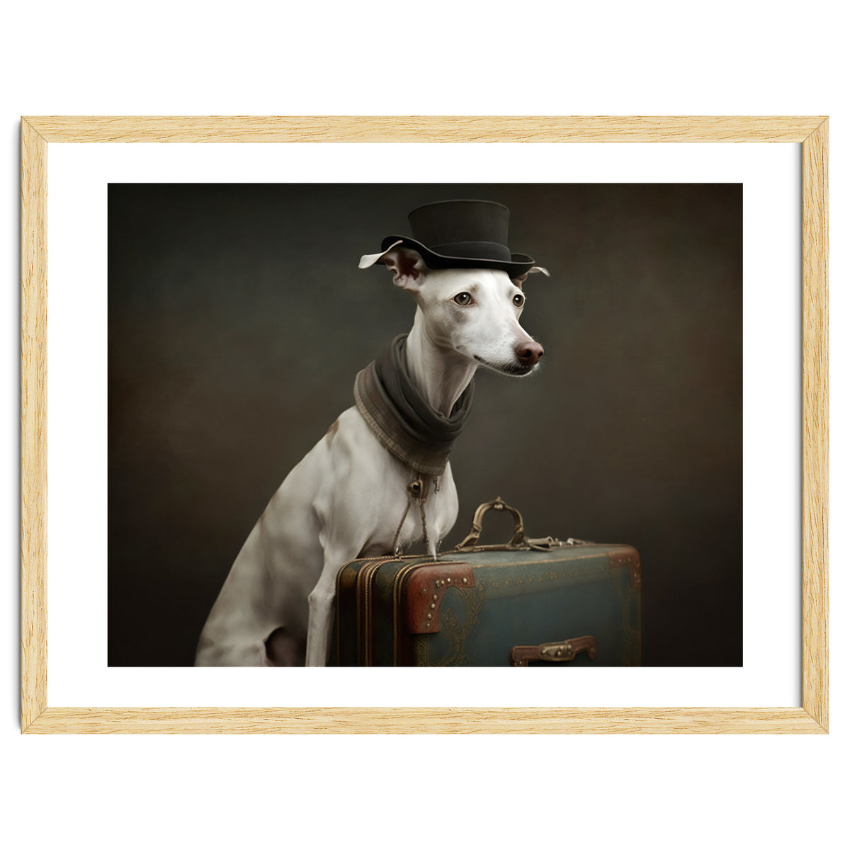 Whippet with His Suitcase