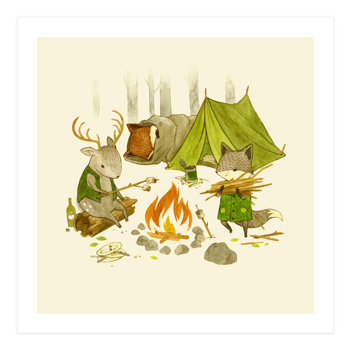 Camping In The Woods (Print Only)
