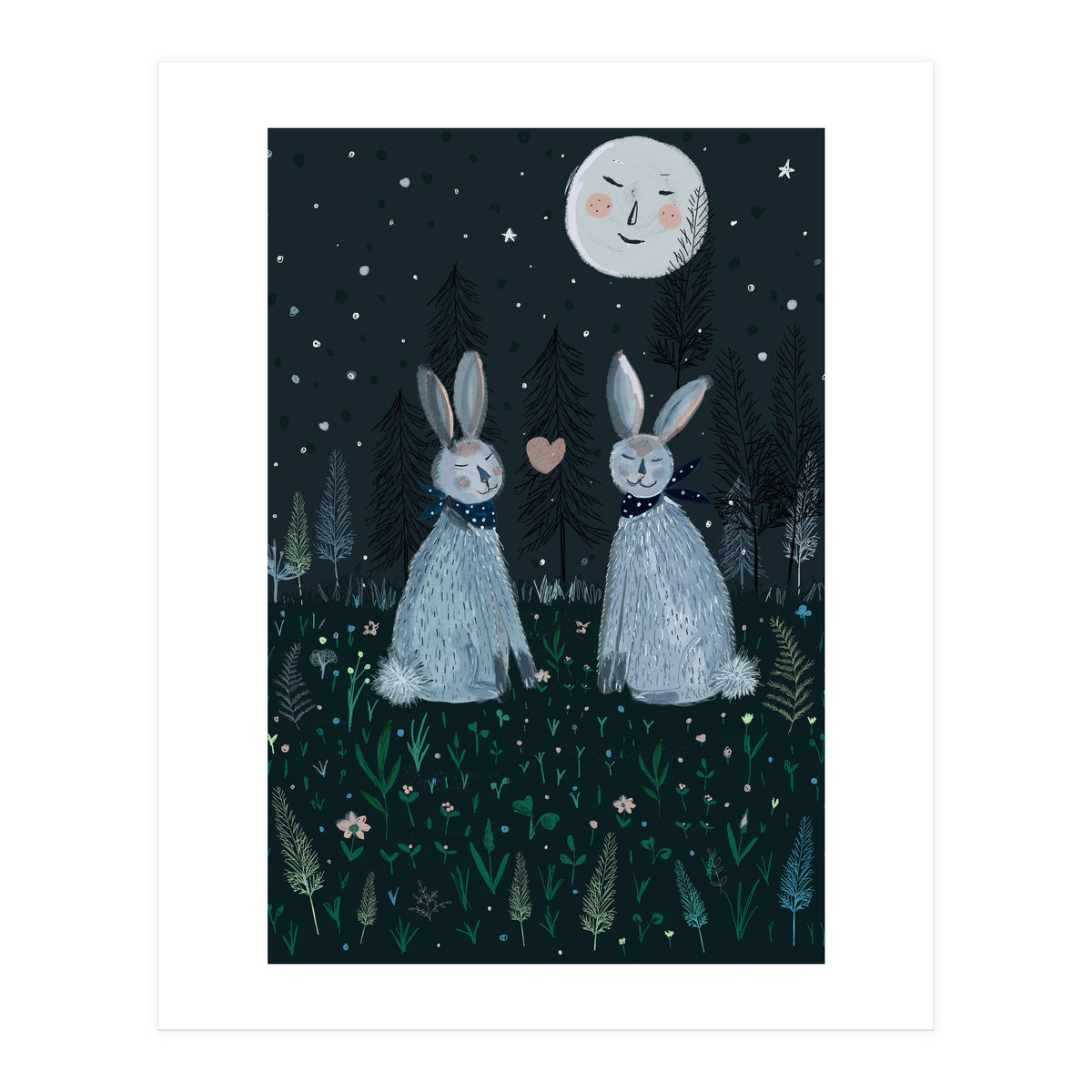 Rabbits in the forest  (Print Only)