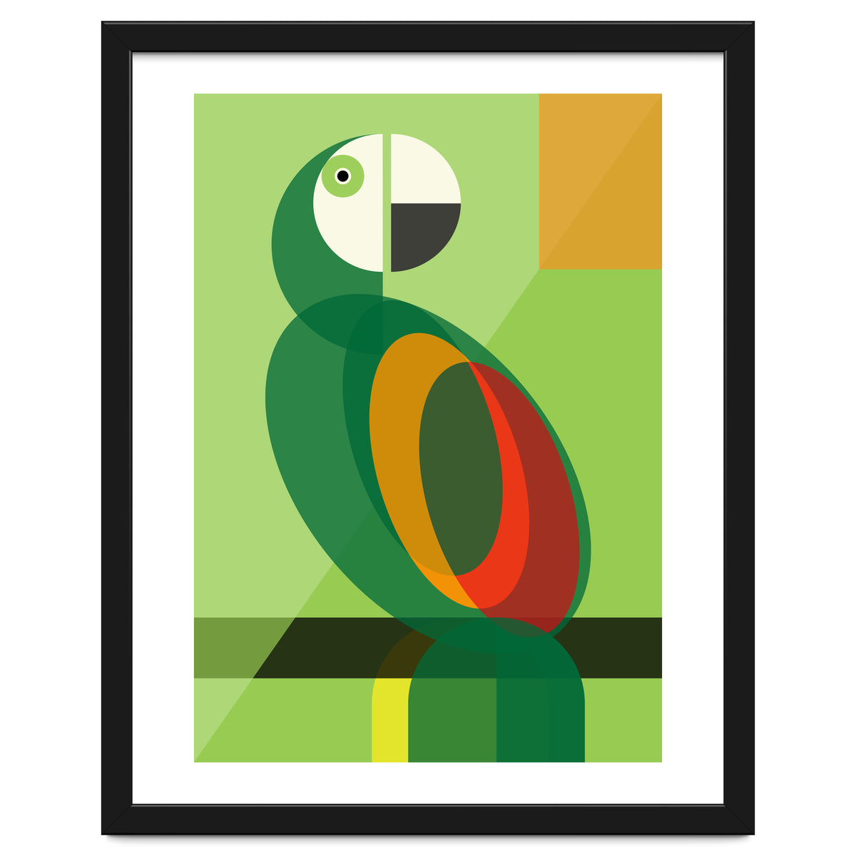 Mid Century Geometric Parrot