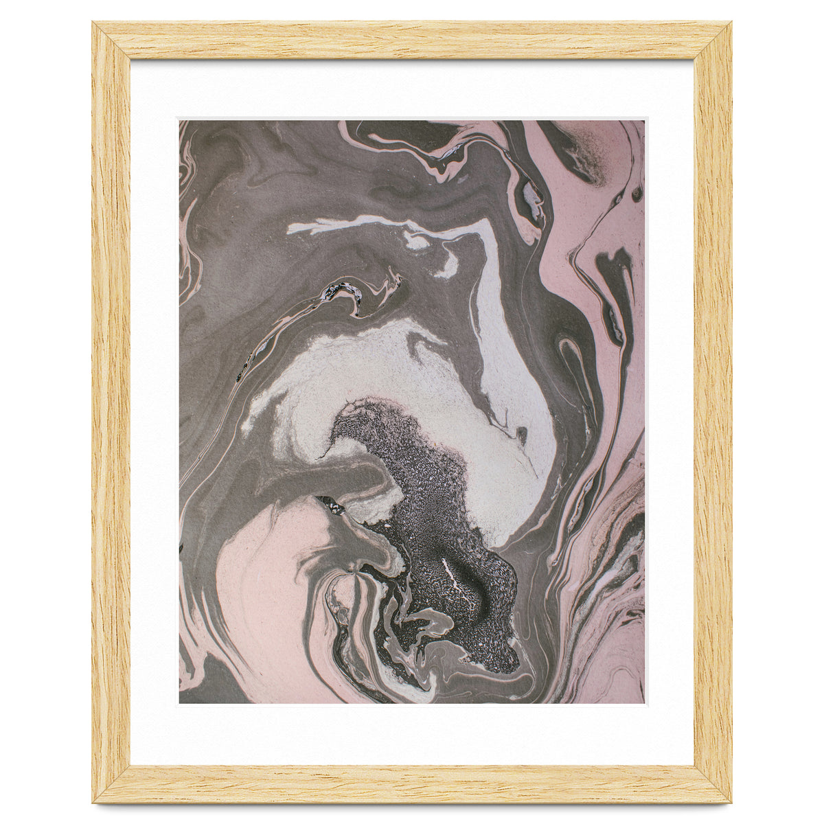 Pink and gray marbled paper