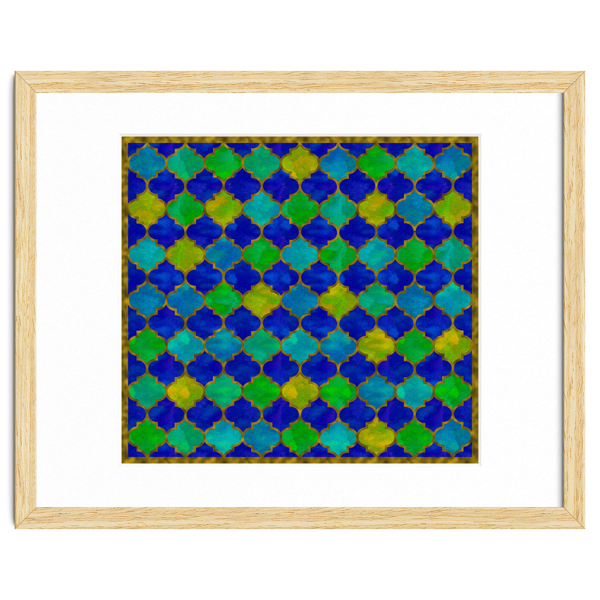 Ocean Breeze - Watercolor Moroccan Lattice