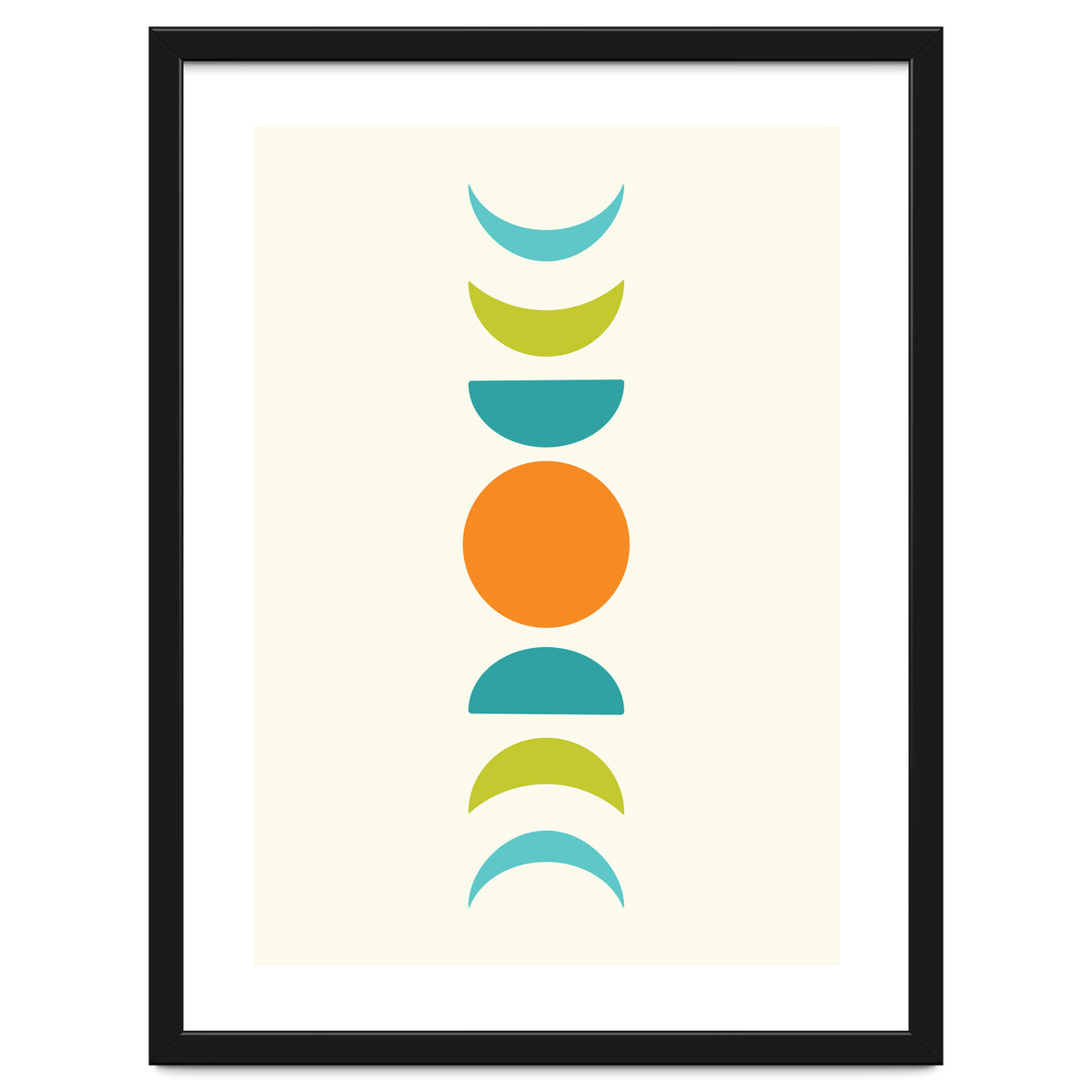 Abstract Moons Teal and Orange