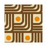 70s Curve Lines Brown Orange  (Print Only) thumbnail