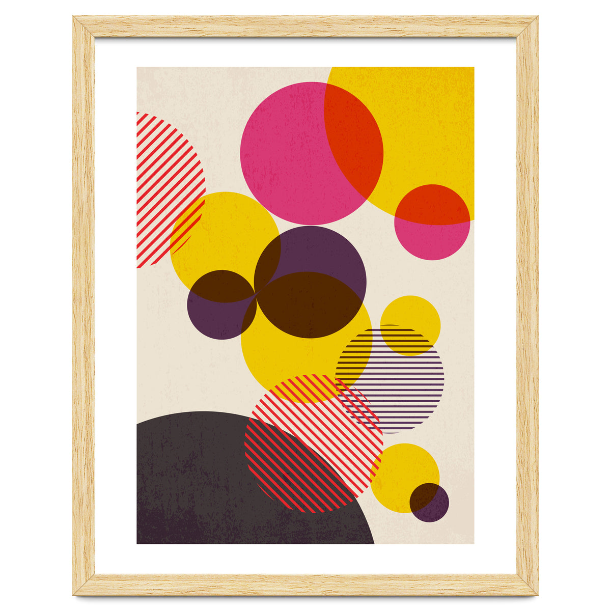 Dots in Yellow, Raspberry and Dark Purple