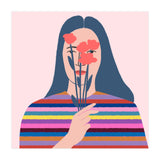 Girl With Flowers Square (Print Only) thumbnail