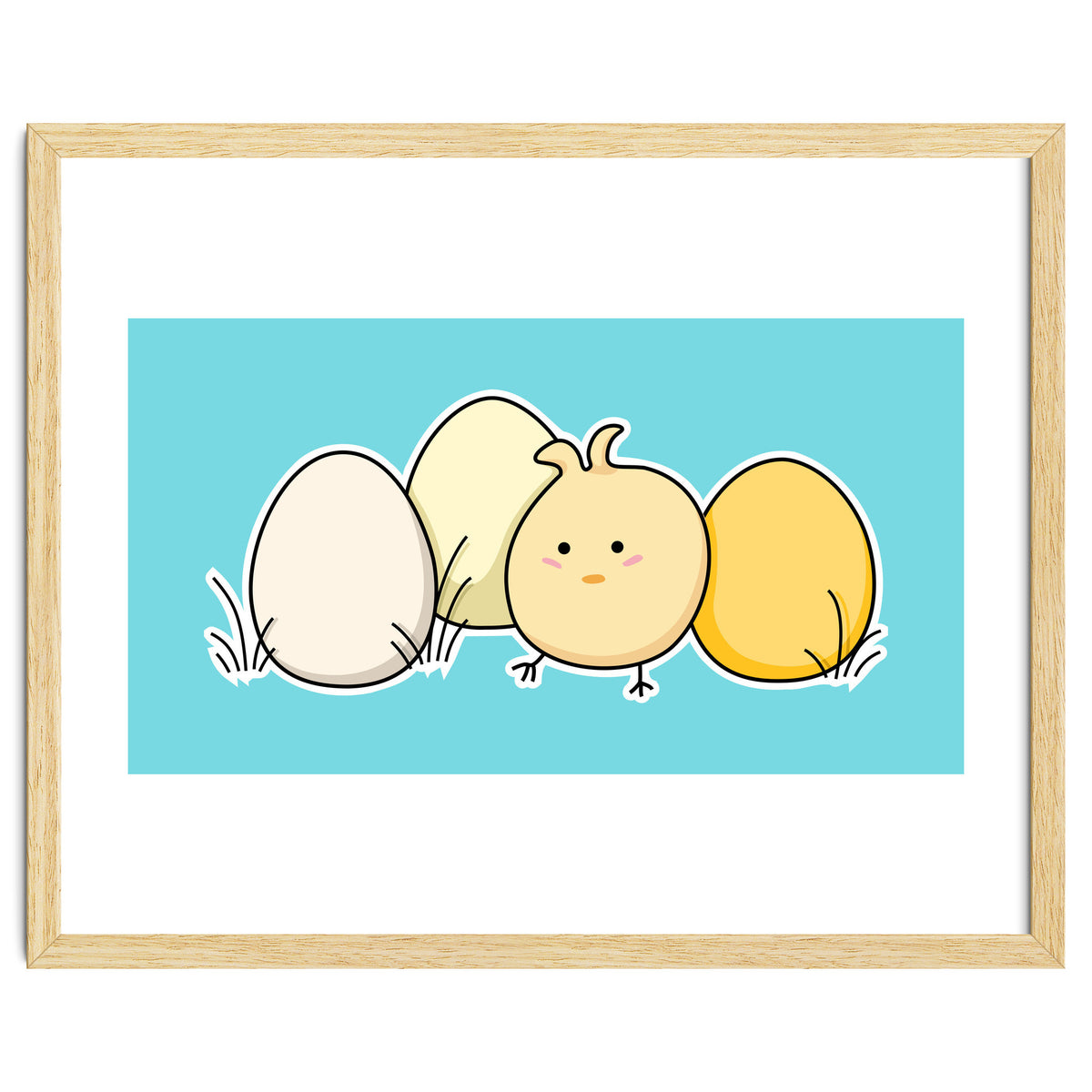 Kawaii Cute Chick And Eggs
