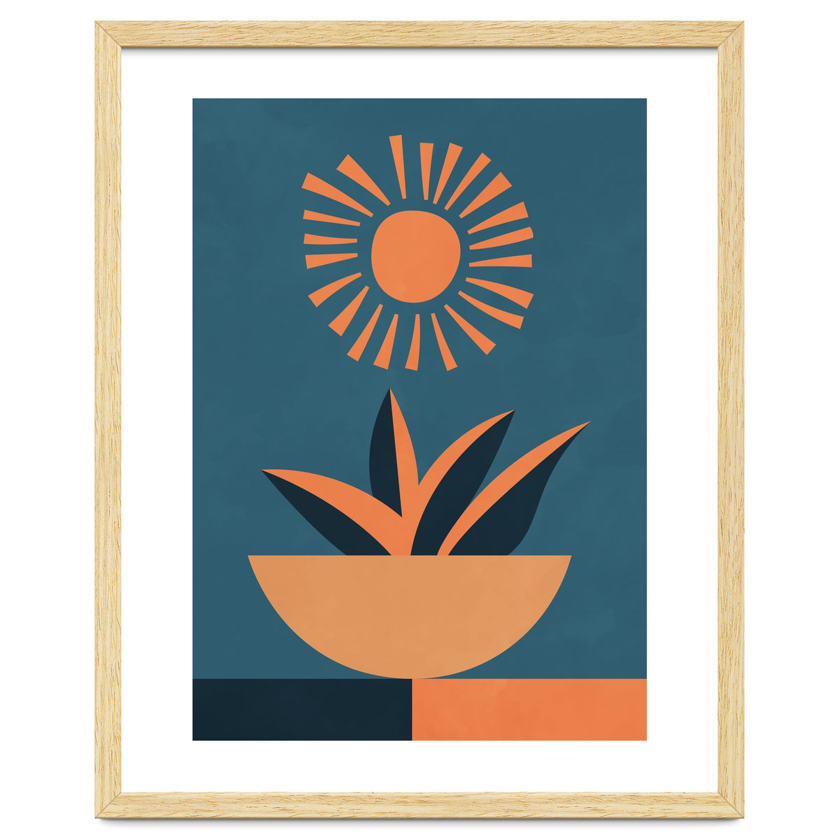 Retro Boho Botanical Sun Plant