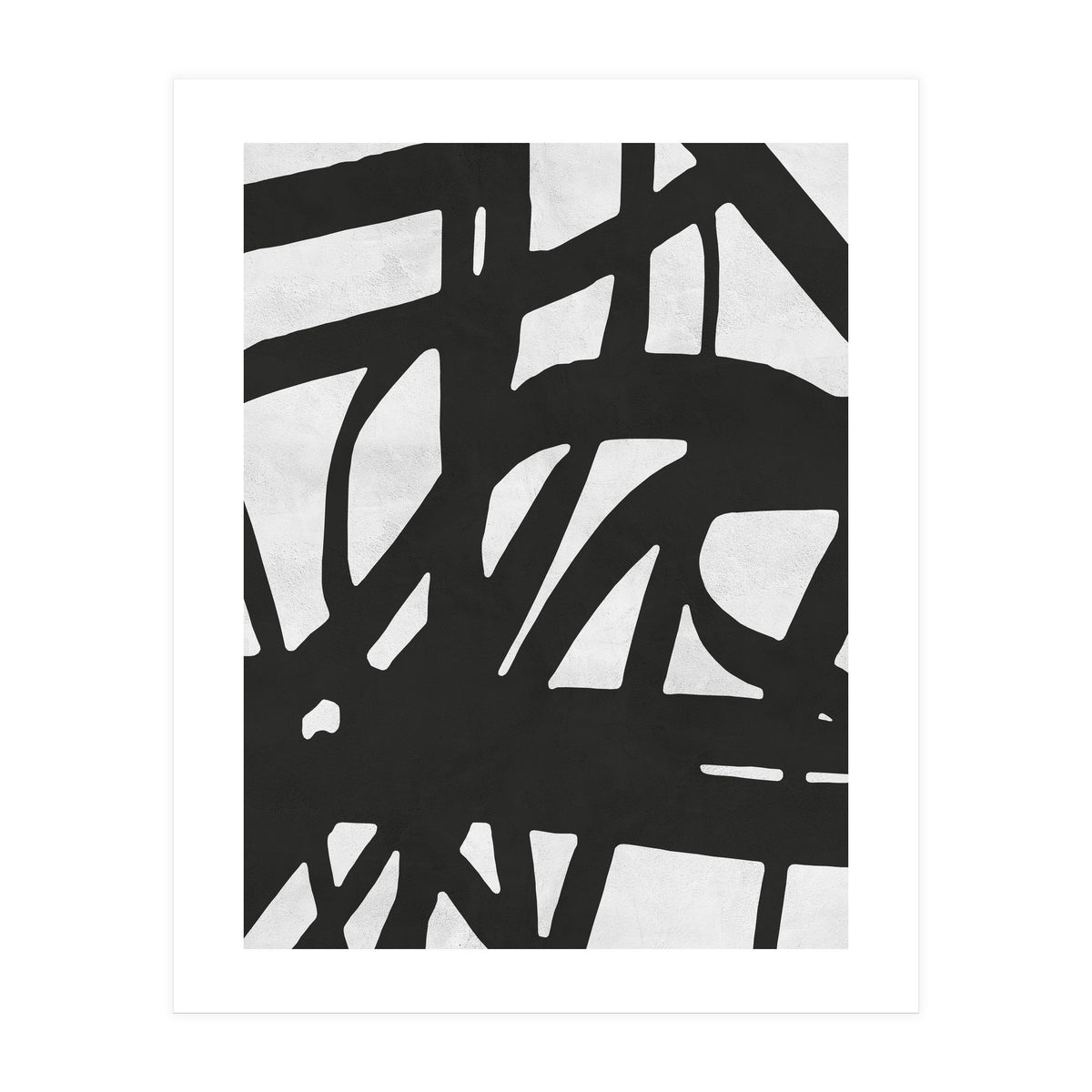 Expressionist black and white V (Print Only)