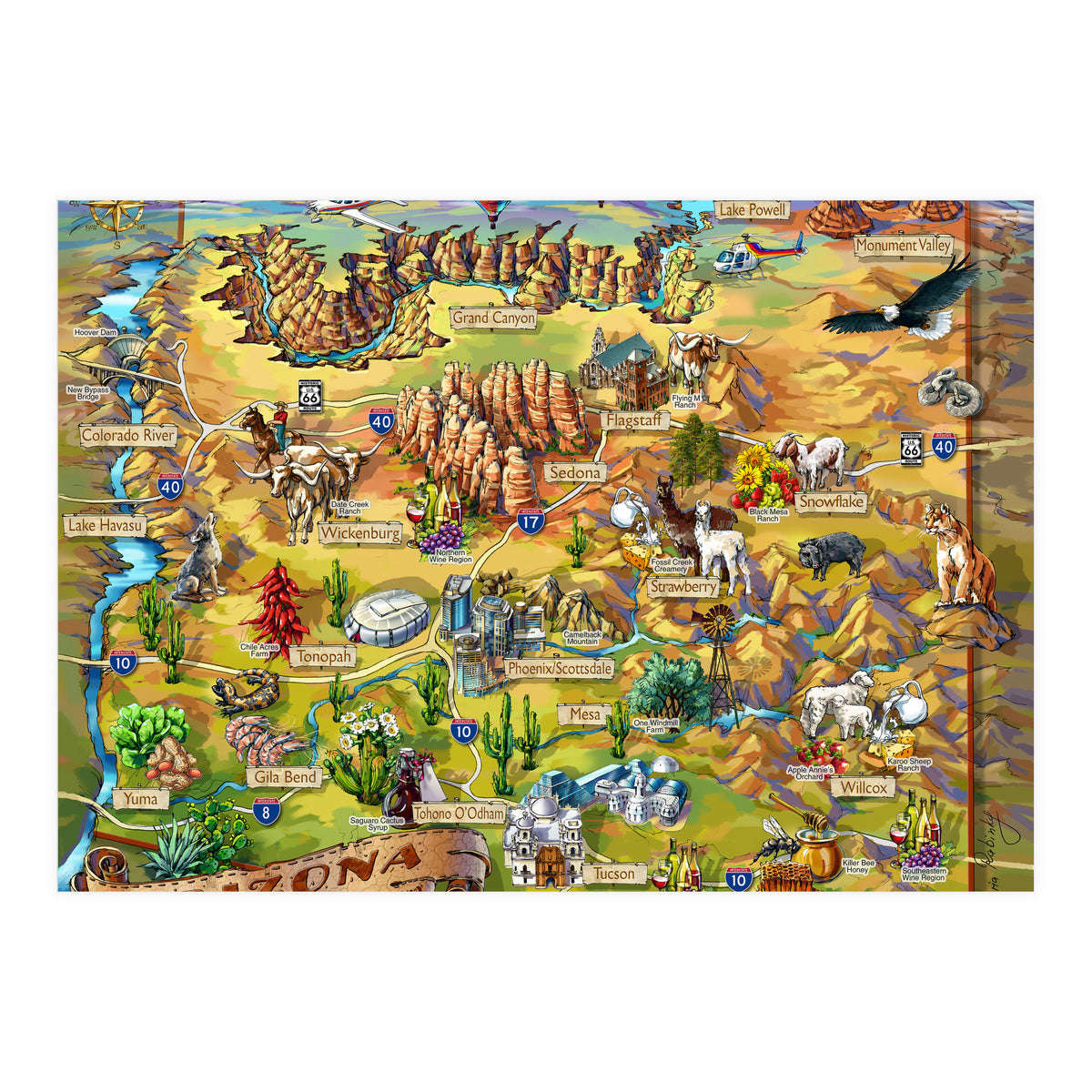 Arizona Illustrated Map (Print Only)