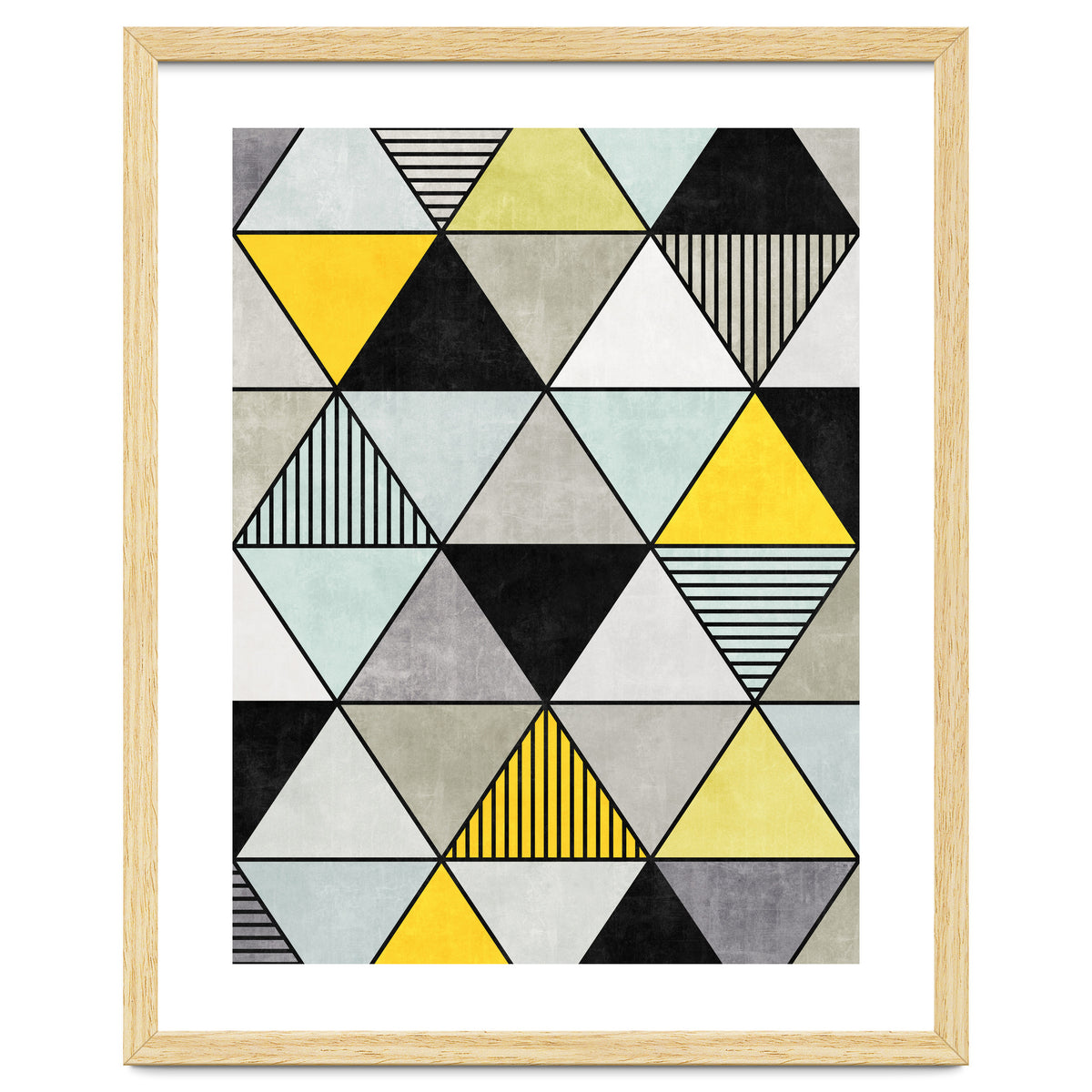 Colorful Concrete Triangles 2 - Yellow, Blue, Grey
