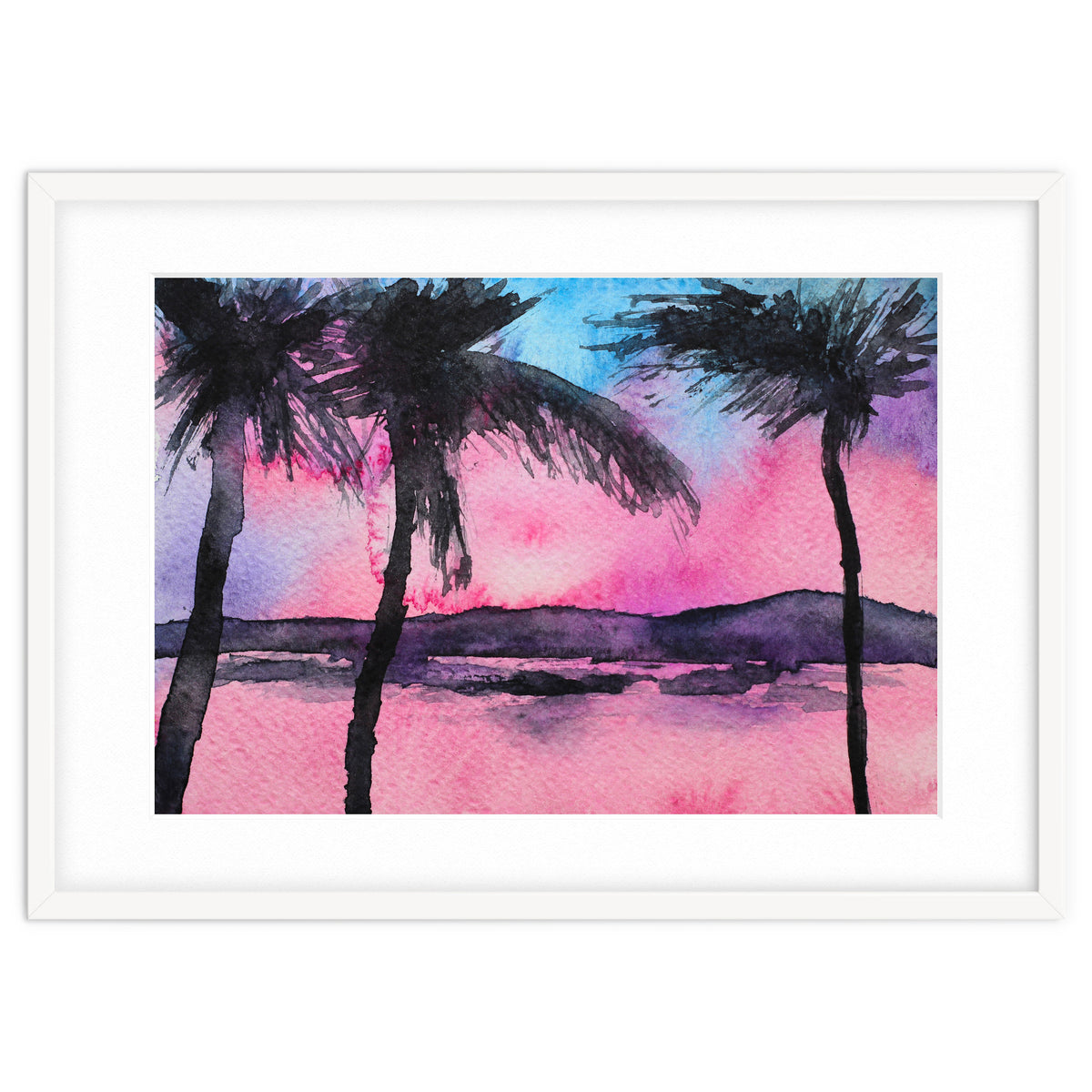 Tropical sunset || watercolor