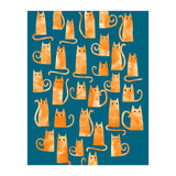 Ginger Cats Teal (Print Only) thumbnail