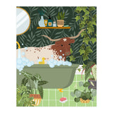 Texas Longhorn Bathing (Print Only) thumbnail