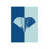 ELEPHANT IN BLUE ! POLYGON ART (Print Only) thumbnail