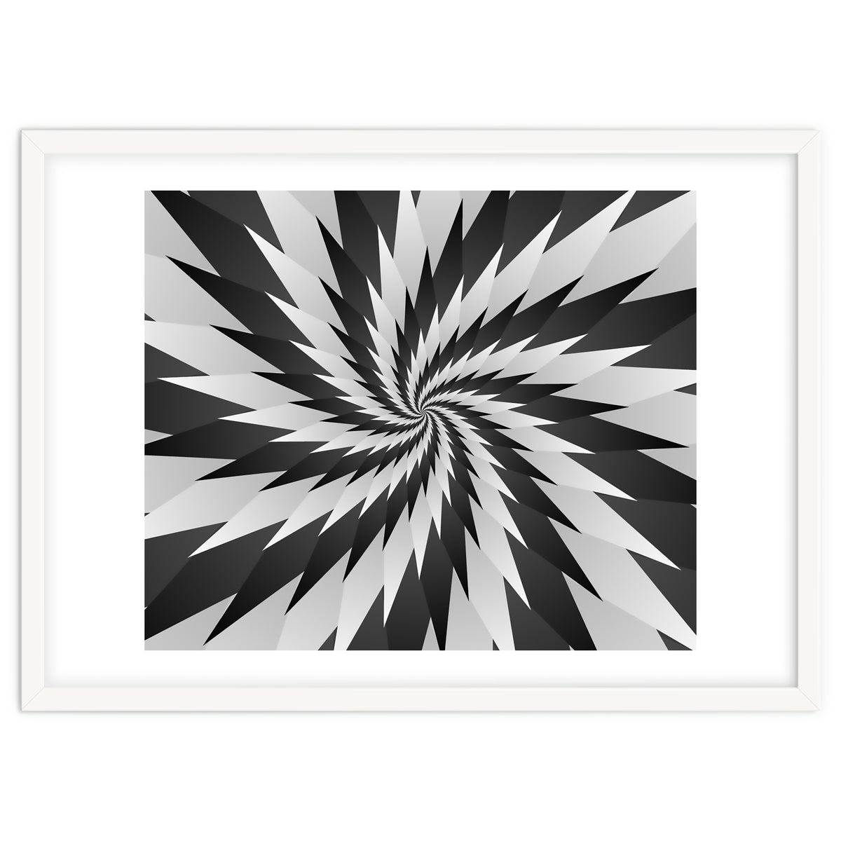 3D Abstract Swirl Monochrome Art