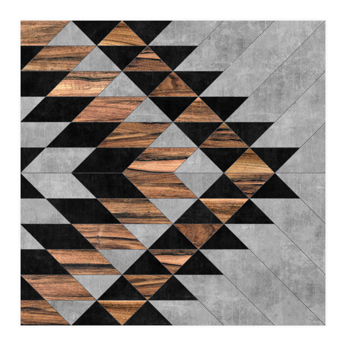 Urban Tribal Pattern No.10 - Concrete and Wood (Print Only)