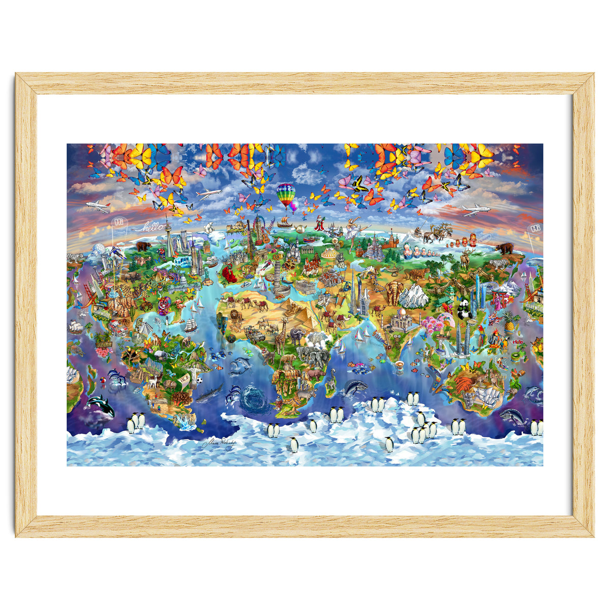 World Wonders Illustrated Map