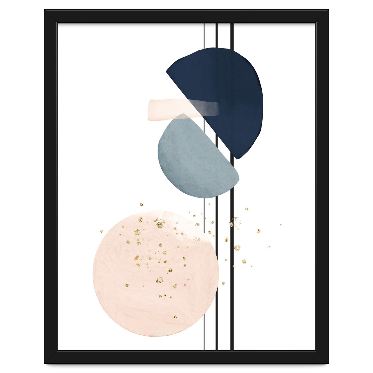 Abstract Study Blush and Navy Blue