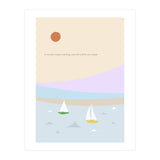 sailboat in the sunset ocean (Print Only) thumbnail
