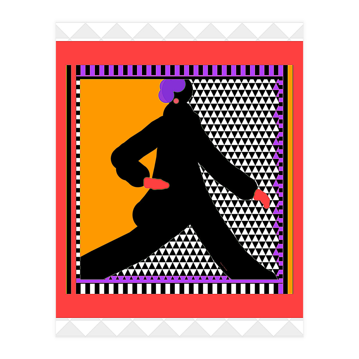 WOMAN WEARING BLACK TAKING A STROLL (Print Only)