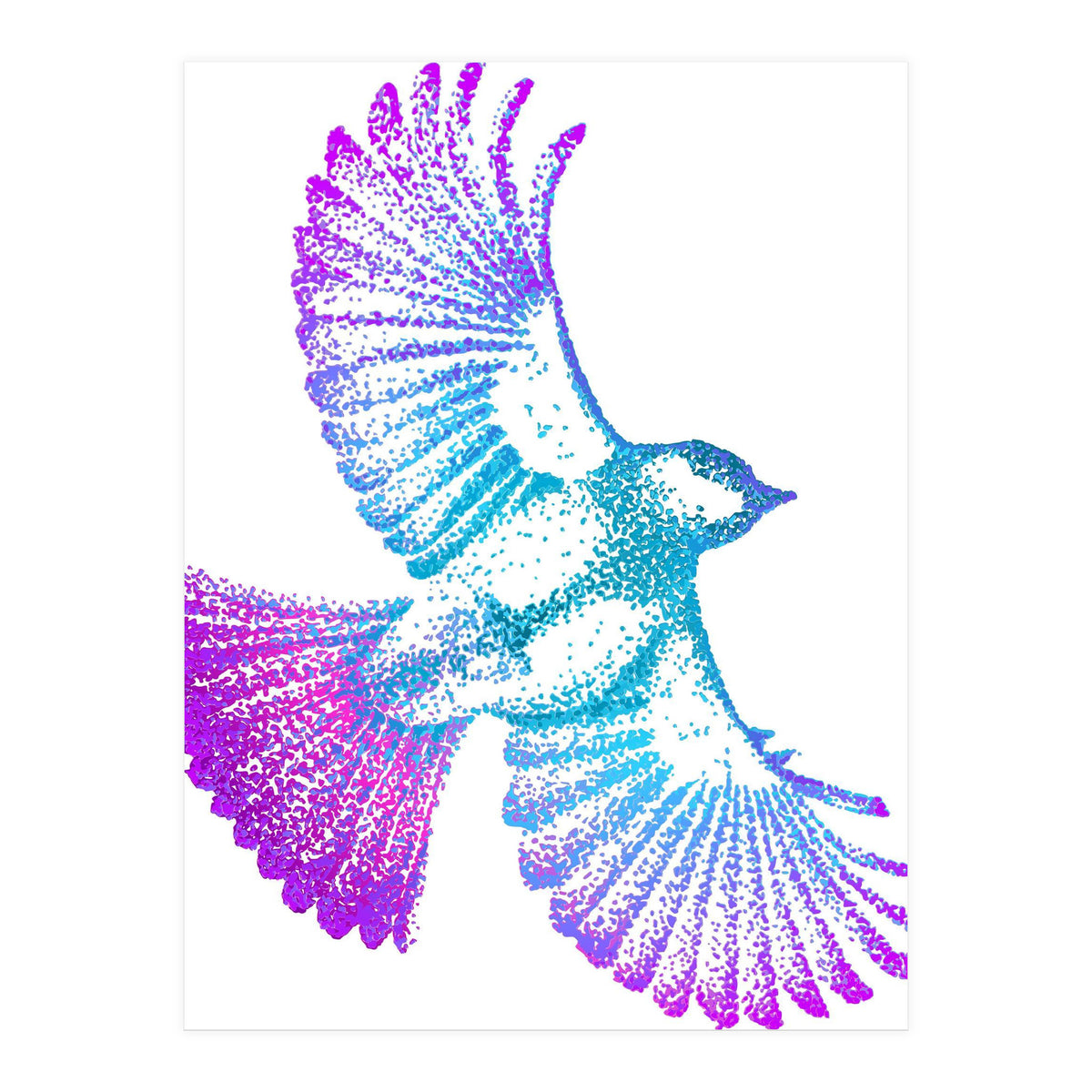 Flying Bird in Electric Blue (Print Only)