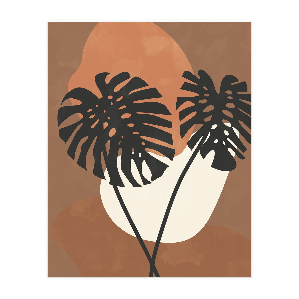 Boho Earth Tones Monstera (Print Only)