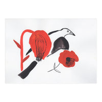 Black Bird And Poppies (Print Only)