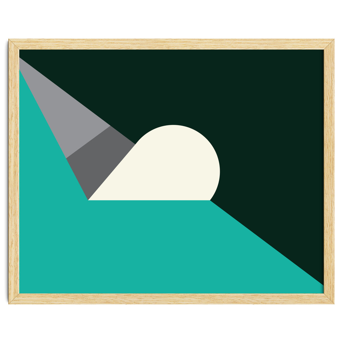 Geometric Shapes No. 56 - teal, grey & black