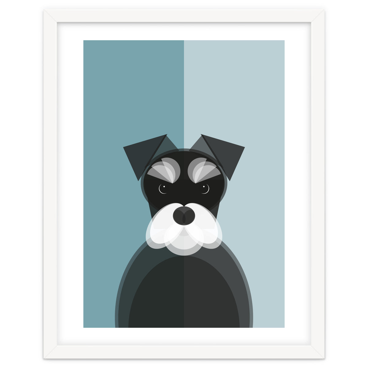 Mid Century Geometric Miniature Schnauzer Dog