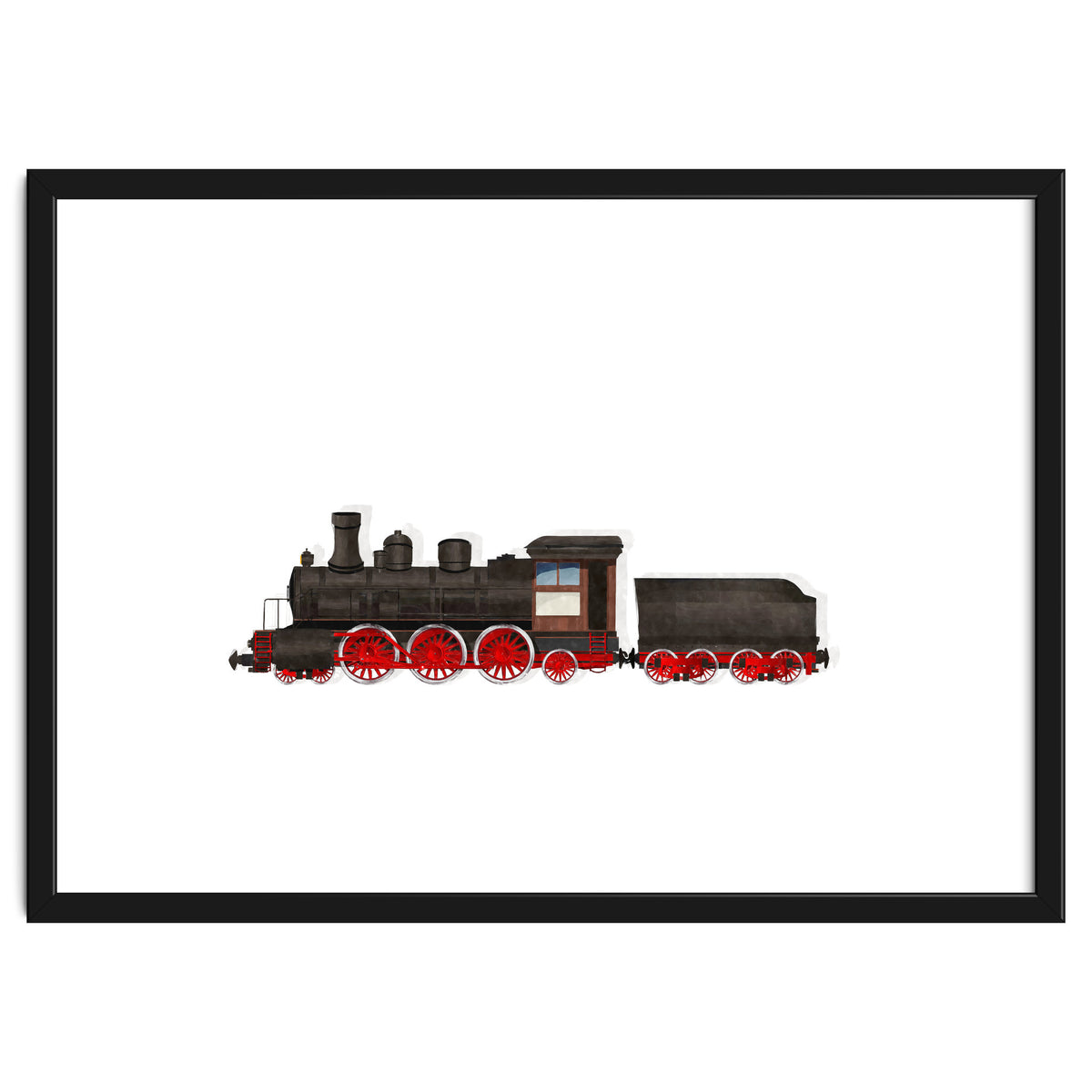 Watercolor Steam Train
