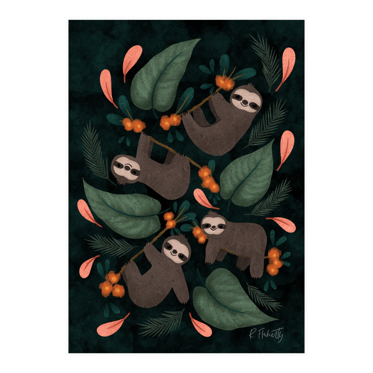 Floral Sloths (Print Only)