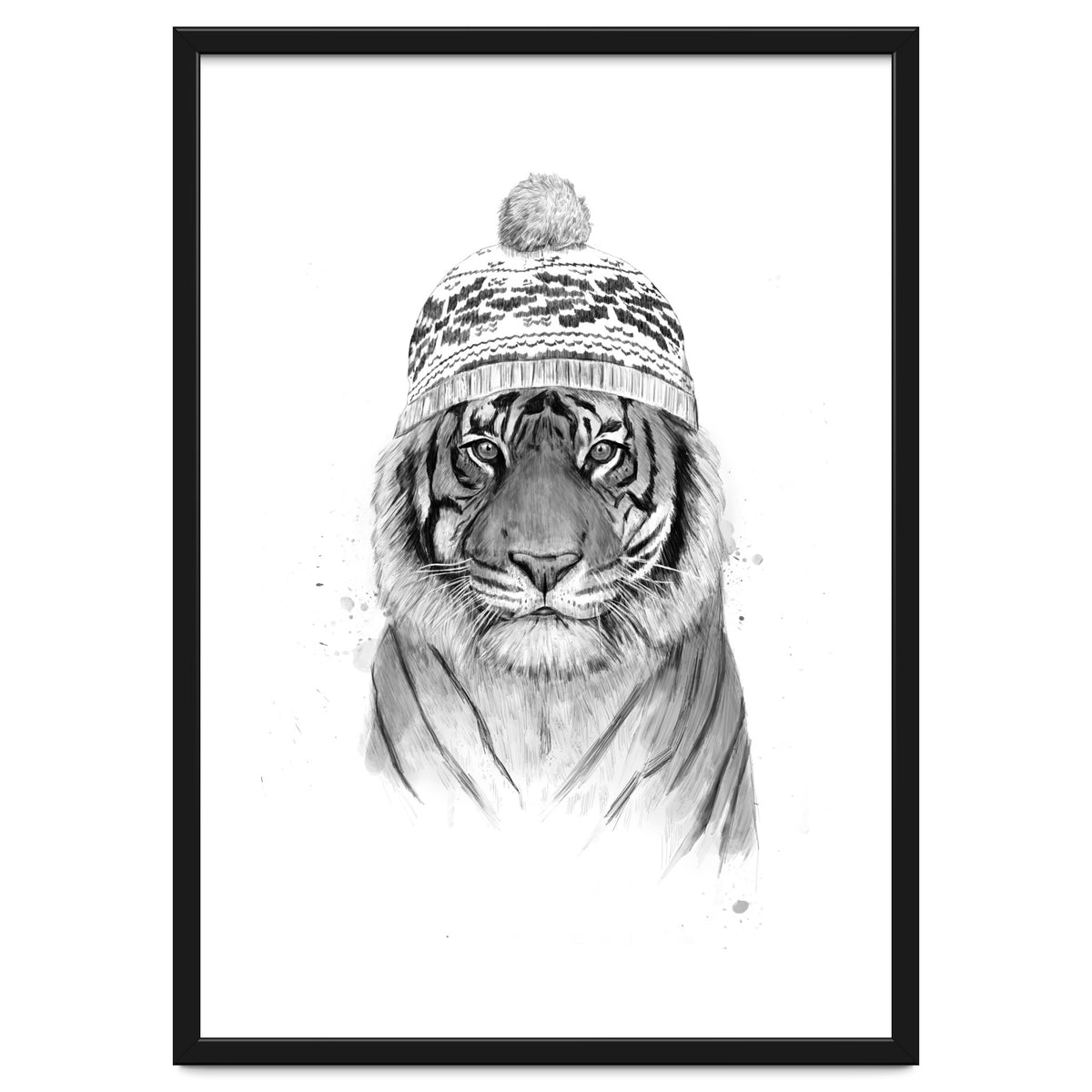 Siberian tiger (bw)