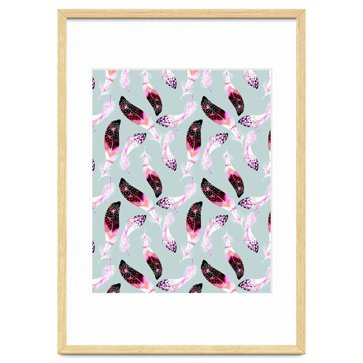 Bohemian pattern of feathers