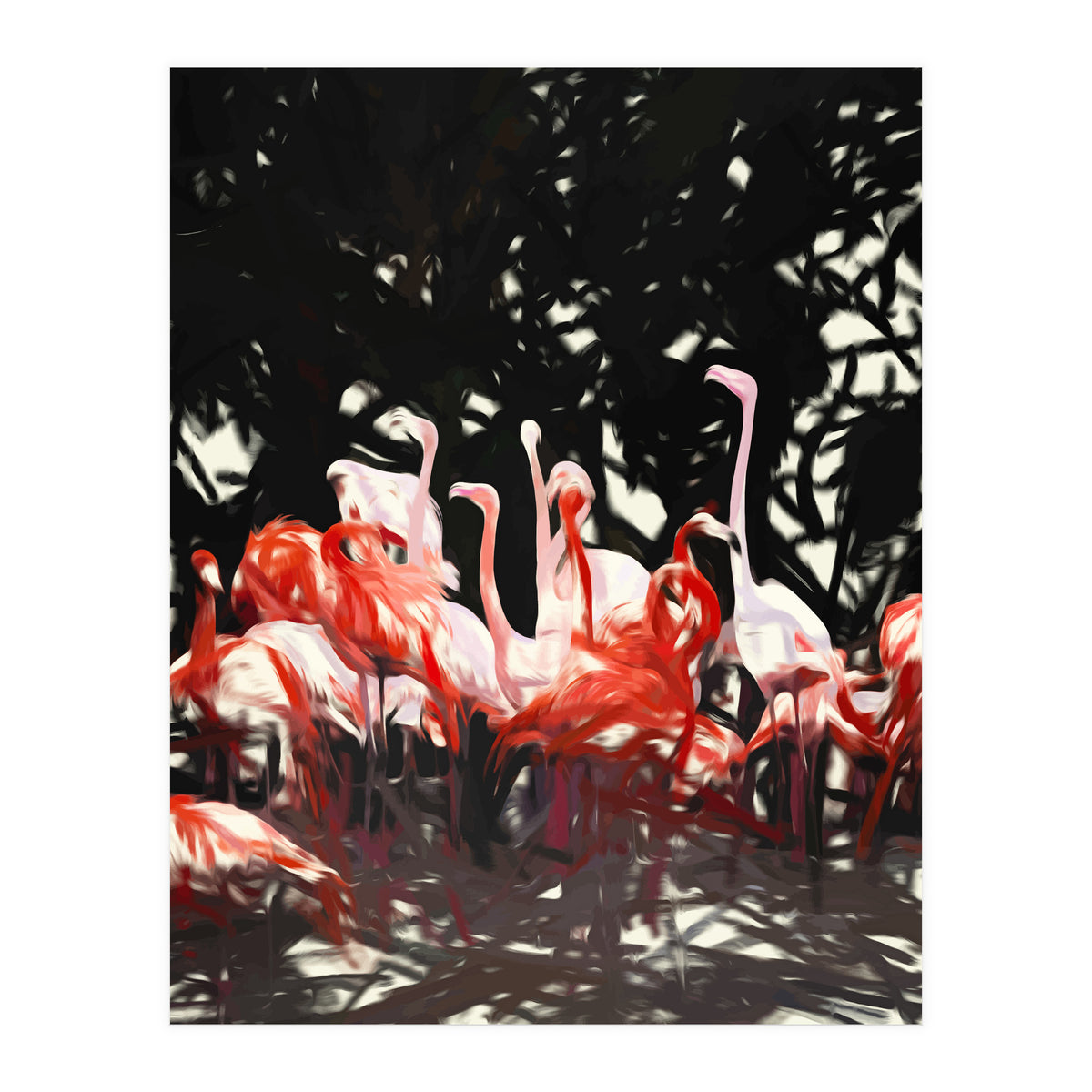 Flamingoes Under The Banyan Tree (Print Only)
