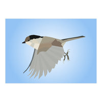 Willow Tit Bird Low Poly Art (Print Only)